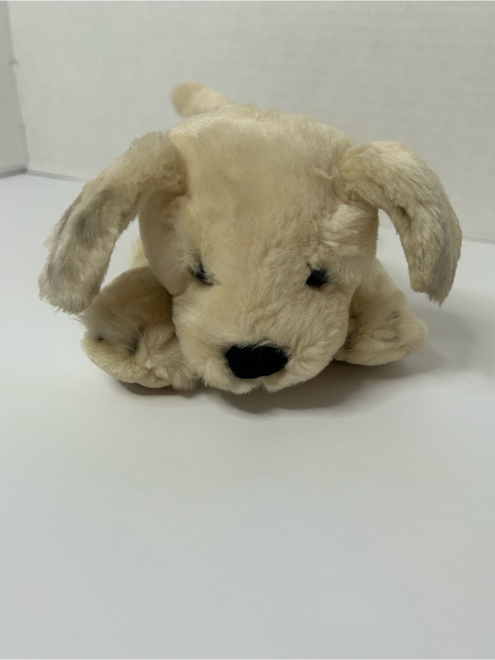 VTG Russ Berrie Rover Puppy Dog Realistic Plush Cream Beige Collector Good pre